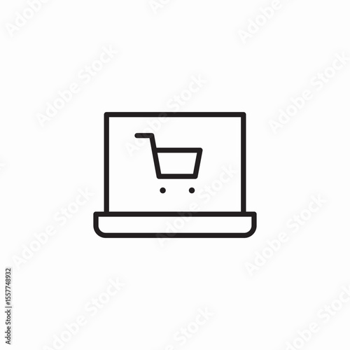 laptop online shopping icon sign vector