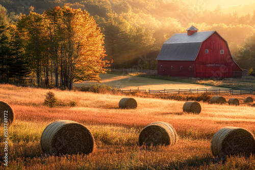 Old farm at sunset in Colorado.