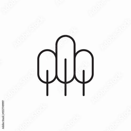 thin trees icon sign vector