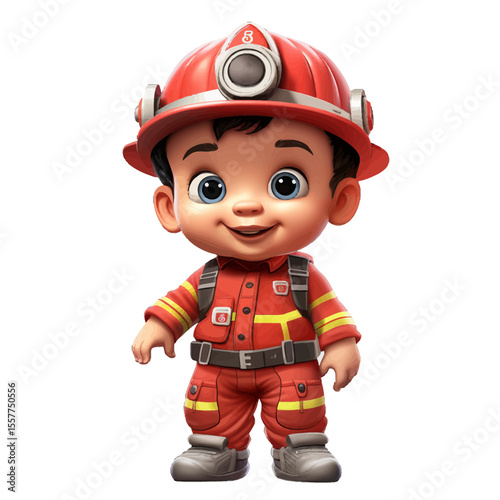 little boy dressed as a firemen