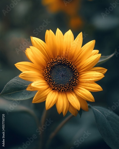 Vibrant sunflower in bright sunlight
