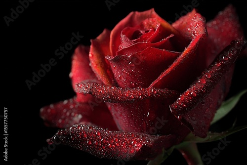 Red velvet rose macro shot