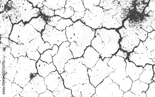 Abstract background of grunge white, black damaged rusty crack and scratch wall texture design. a black and white vintage of cracked concrete scribble effect,