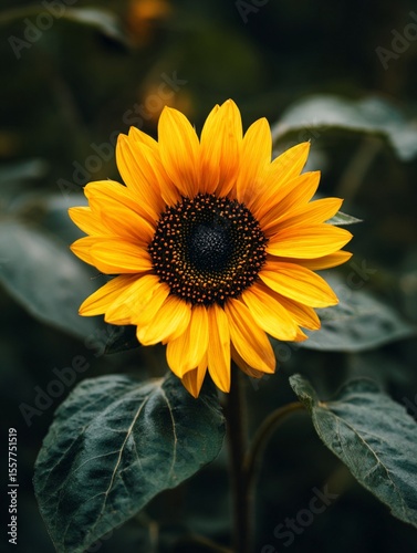 Sunny yellow sunflower field under blue sky