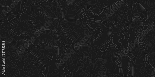  topographic map with contour lines on a dark black background design element contour lines to represent elevation changes terrain details in a minimalist and modern style.