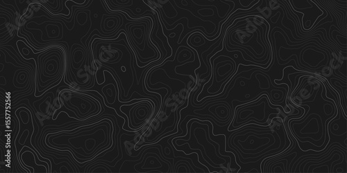  topographic map with contour lines on a dark black background design element contour lines to represent elevation changes terrain details in a minimalist and modern style.