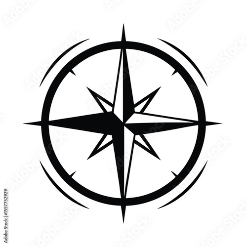 Abstract compass logo vector illustration directional minimalist design Vector illustration
