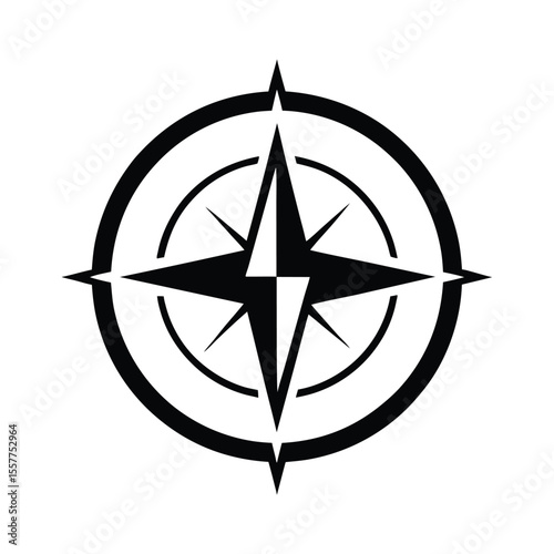 Abstract compass logo vector illustration directional minimalist design Vector illustration
