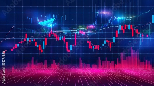 Stock Market Trading Graph in Graphic Concept