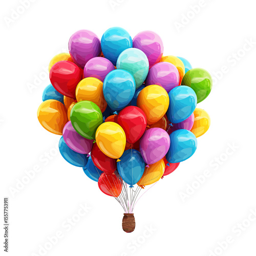 colorful balloons isolated on white