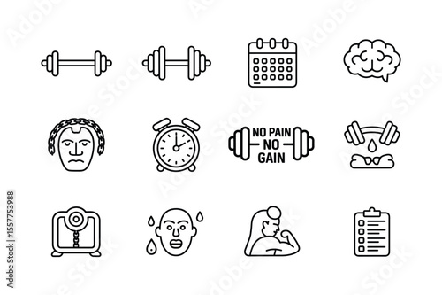 Fitness and Health Icons workout exercise