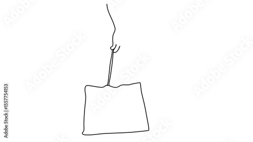 Shopping bag. One line drawing animation. Video clip with alpha channel.