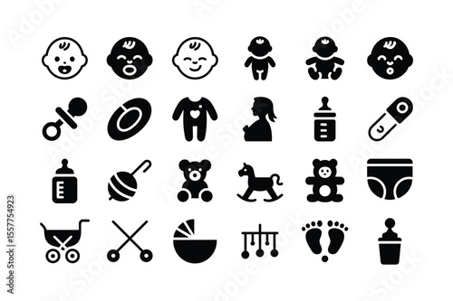 Baby items and symbols infant child