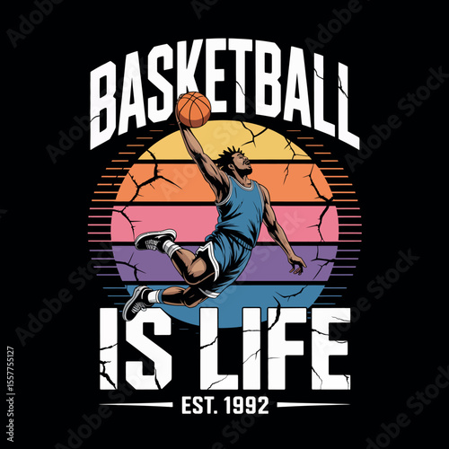 Vintage Basketball T-Shirt Graphic