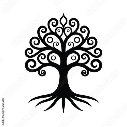 Abstract tree of life logo vector illustration spiritual design Vector illustration