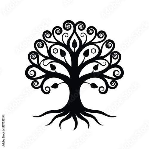 Abstract tree of life logo vector illustration spiritual design Vector illustration