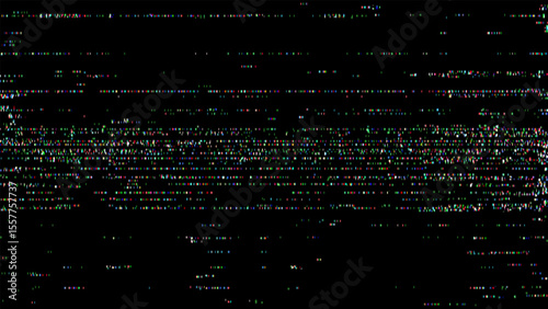 VHS video noise glitch vector. Digital artifact texture or datamosh background. Retro vintage static screen for design.