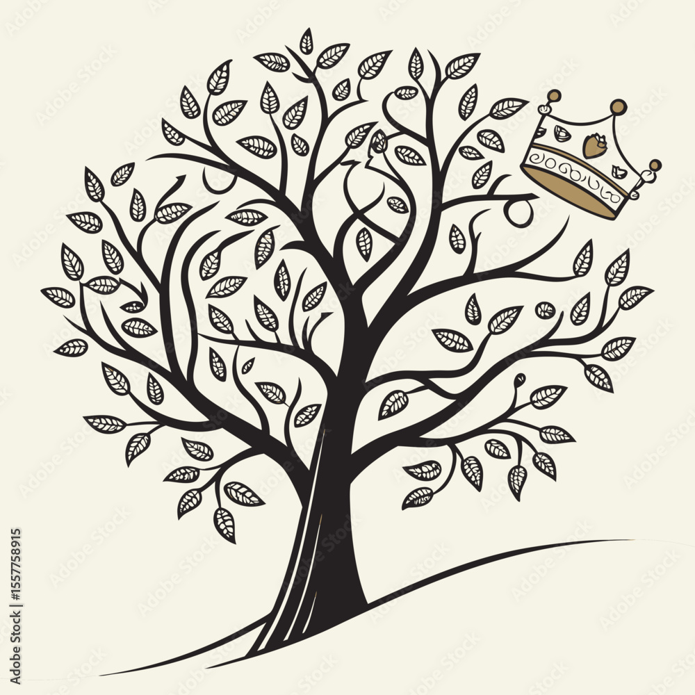 Fototapeta premium Tree Outline Royalty Vector Illustration