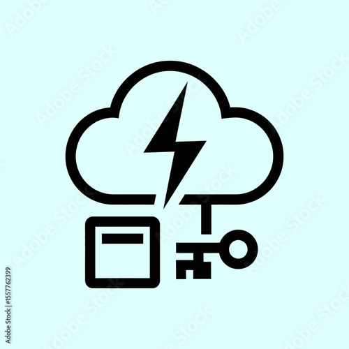 Cloud computing icon vector illustration, Technology and AI concept