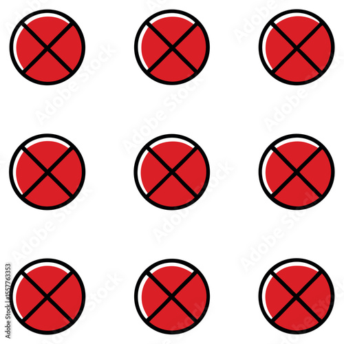 Red Circle Cross Pattern: Minimalist Graphic Design Texture