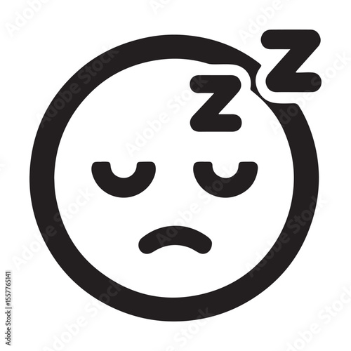 Sleepy Tired Face Emoji Silhouette Illustrating Exhaustion and Restlessness