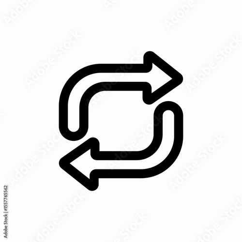  repeat loop circular arrow icon vector sign