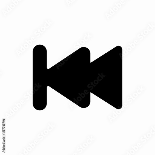 previous track skip backward icon vector sign