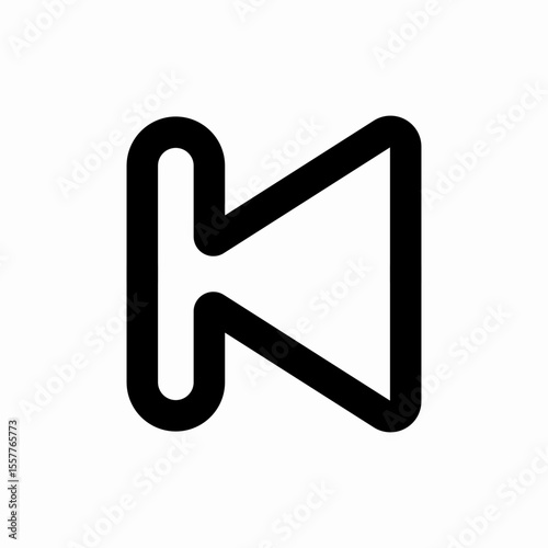 skip to beginning track icon vector sign