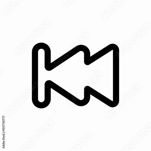 previous track skip backward icon vector sign
