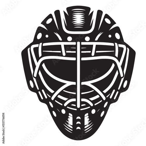 Hockey Goalie Mask Silhouette Vector Art for Sports Enthusiasts