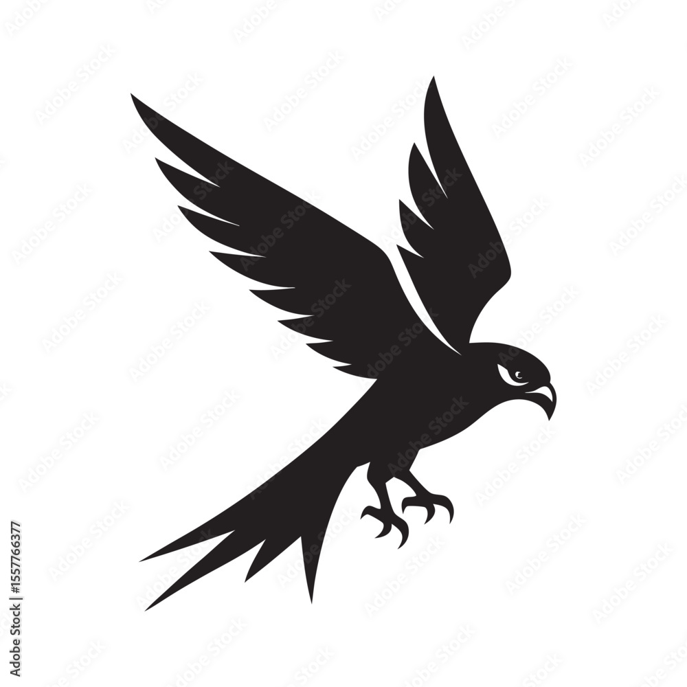 Obraz premium Falcon Silhouette Diving For Prey