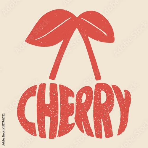 Cherry slogan typography text, Organic food artwork for a t-shirt. Lettering cherry retro Fruit vintage t-shirt design. Cherry time.  Summer print. Sweet and juicy artwork, Organic food artwork