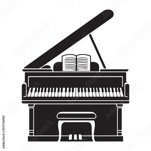 Elegant Grand Piano Silhouette Illustration for Music and Performance