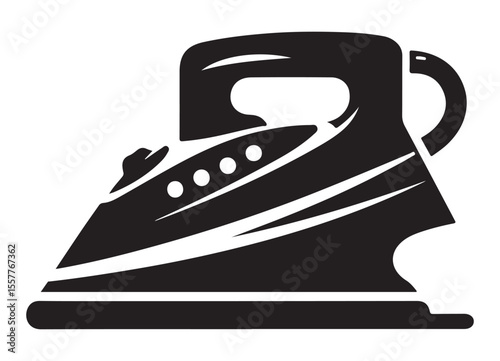 Sleek Silhouette of a Modern Electric Iron for Fabric Smoothing