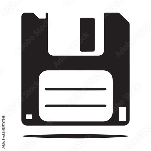 Vintage Floppy Disk Silhouette Clipart A Symbol of Obsolete Data Storage