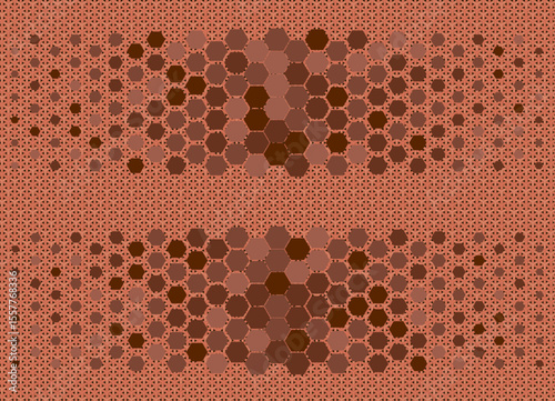Abstract colorful geometric background. Hexagonal pattern with gradation. 10 Eps editable. Halftone hexagonal retro simple pattern. Vector honeycomb.