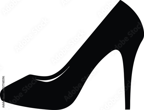 High heel silhouette vector, shoe high heel icon vector 