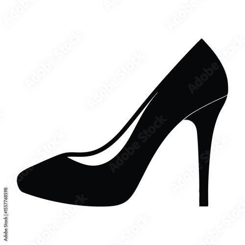 High heel silhouette vector, shoe high heel icon vector 
