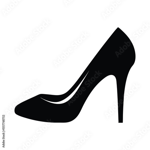High heel silhouette vector, shoe high heel icon vector 