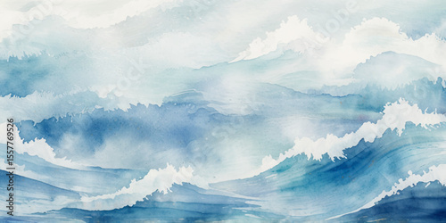Blue ocean wave background. Blue and white water ocean background.

