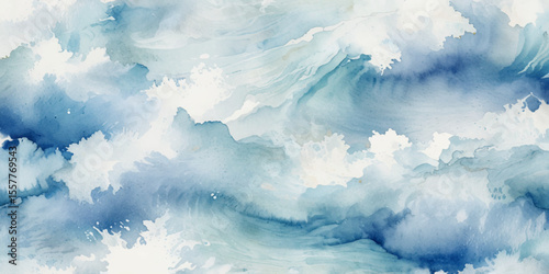 Sea water ocean wave vector background. Blue water ocean sea wave seamless background. Water ocean wave white and soft blue aqua, teal texture	