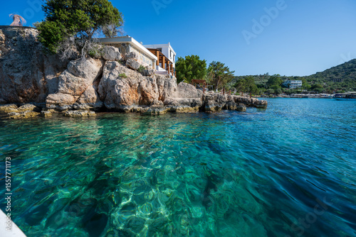 Fototapeta Naklejka Na Ścianę i Meble -  Cliffside Serenity in Kaş, Turkey