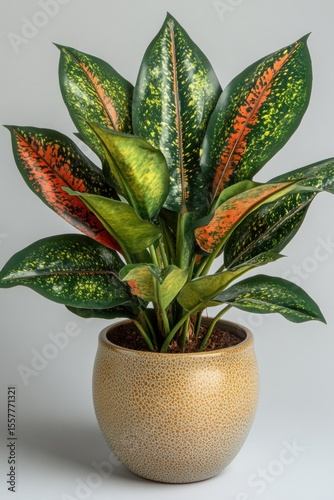 Vibrant, colorful plant in a pot