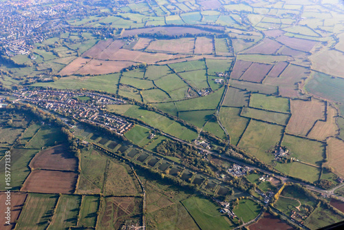 Aerial view of Devizes and the Caen hill locks	