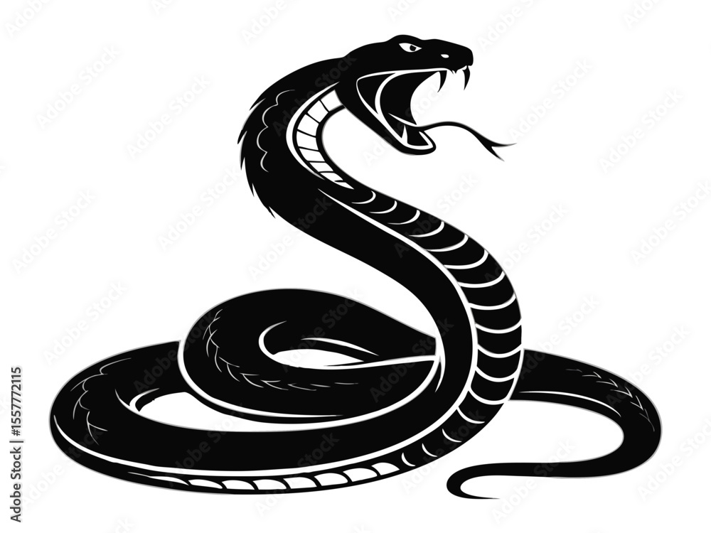 Fototapeta premium black snake vector illustration