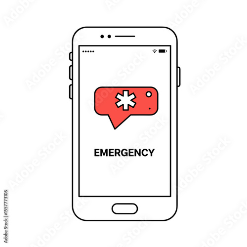 Smartphone displaying emergency alert message on screen  