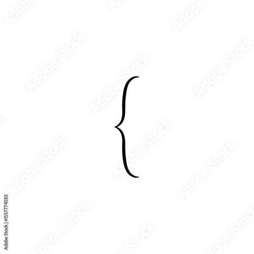 Embracing Bracket: a delicate and elegant black bracket on a blank canvas. A visual representation of connection and organization. 