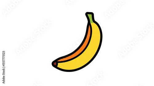 Vibrant Yellow Banana Illustration A Simple and Delicious Fruit Design