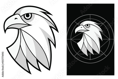 Majestic eagle head design graphic art