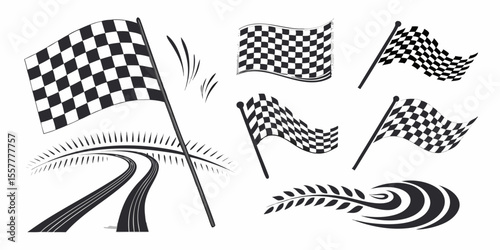 checkered flag vector racing flag